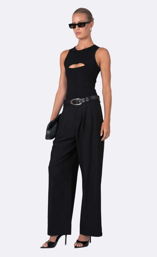  논살란트 레이블 바디수트 티셔츠 Nonchalant Label Odette Bodysuit Black - NONCHALANT LABEL