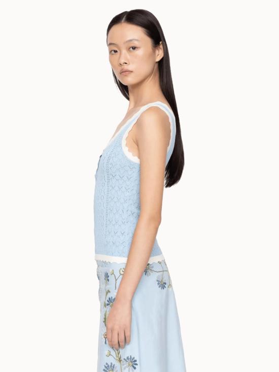  씨뉴욕 민소매 티셔츠 Sea Ny Georgia 니트 탱크탑 블루 - SEA NY