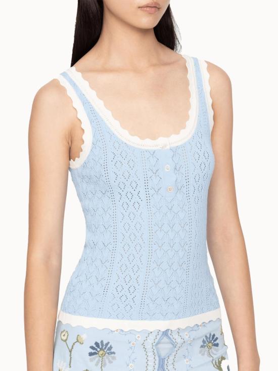  씨뉴욕 민소매 티셔츠 Sea Ny Georgia 니트 탱크탑 블루 - SEA NY