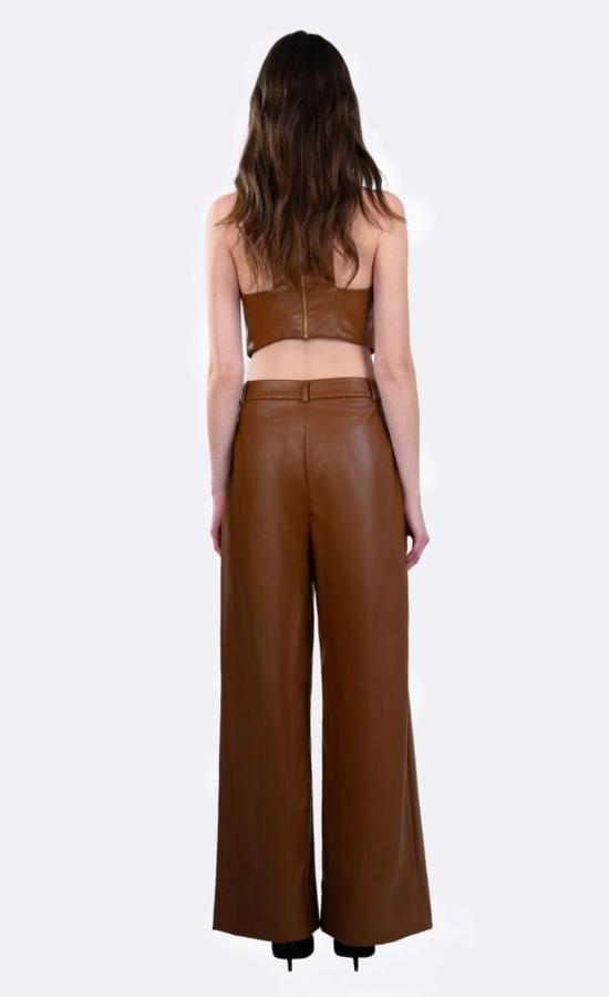  논살란트 레이블 민소매 티셔츠 Nonchalant Label Perrie Crop Top Caramel - NONCHALANT LABEL
