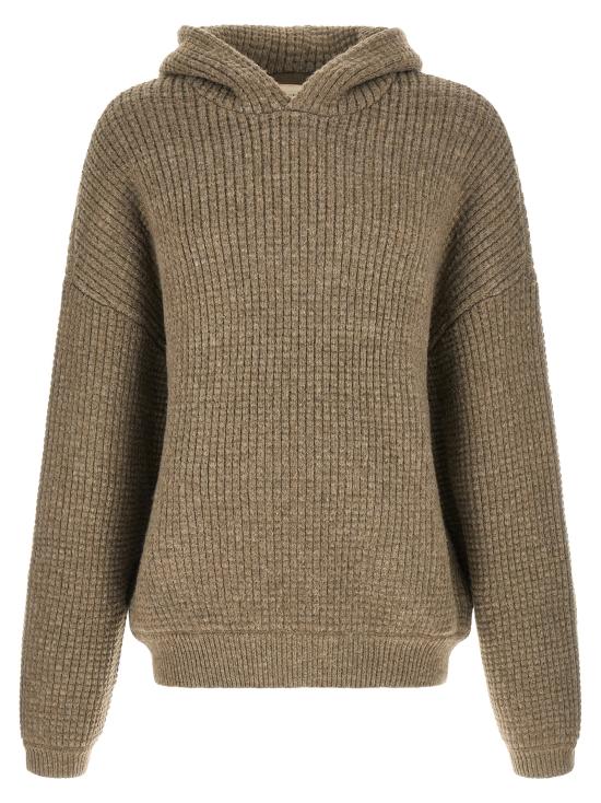 25FW 피어오브갓 헤비 와플 니트 90s 후드 티셔츠셔츠 192HO254362FHOMESTEADHEATHER Gray