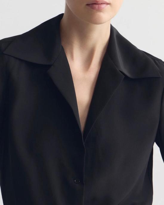  닐리로탄 블라우스 Nili Lotan Joxe 실크  블랙 - NILI LOTAN