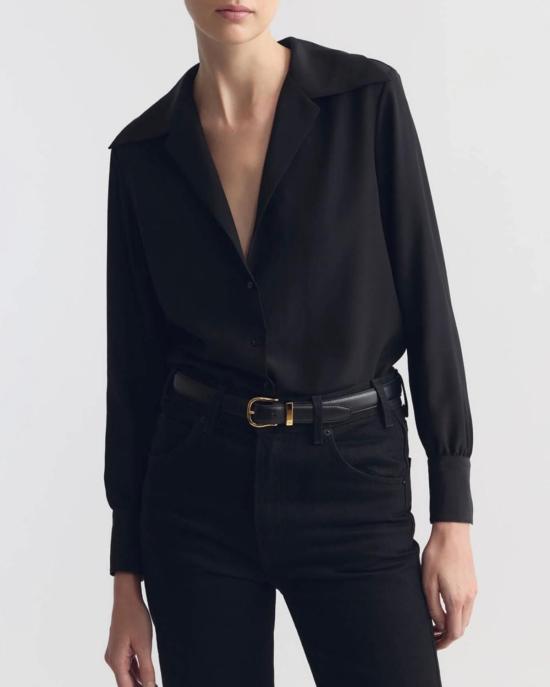  닐리로탄 블라우스 Nili Lotan Joxe 실크  블랙 - NILI LOTAN