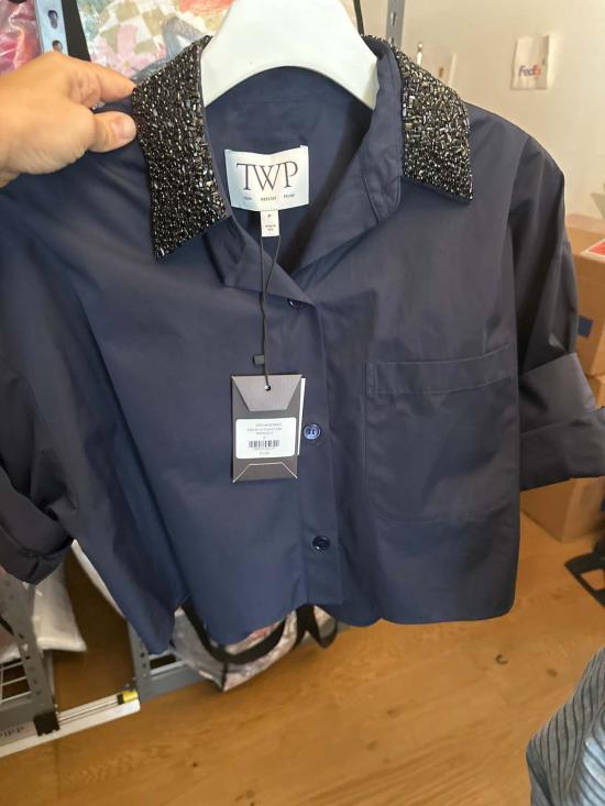  티더블유피 탑 Twp Next Ex 크리스탈 칼라  미드나잇 셔츠