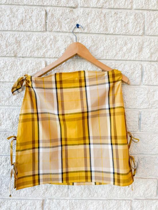  씨뉴욕 블라우스 Sea Ny Copeland 격자 무늬 탑 옐로우