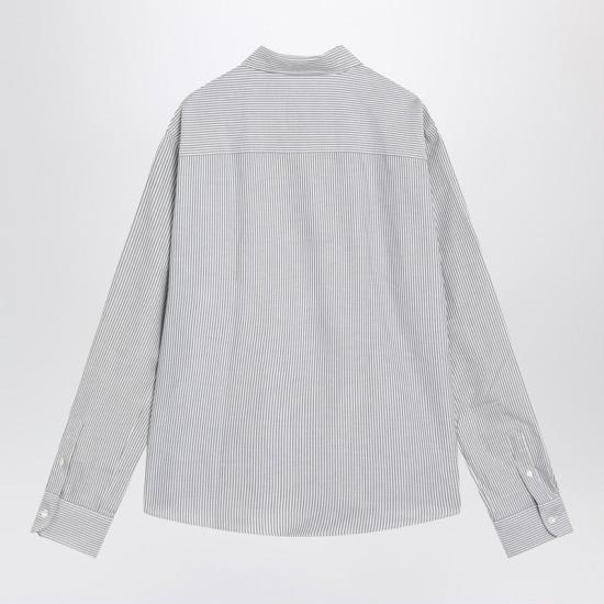 26SS 아미 스몰 하트 로고 스트라이프 코튼 옥스포드 버튼 다운 셔츠 HSH763 CO0087039 BLACK - AMI