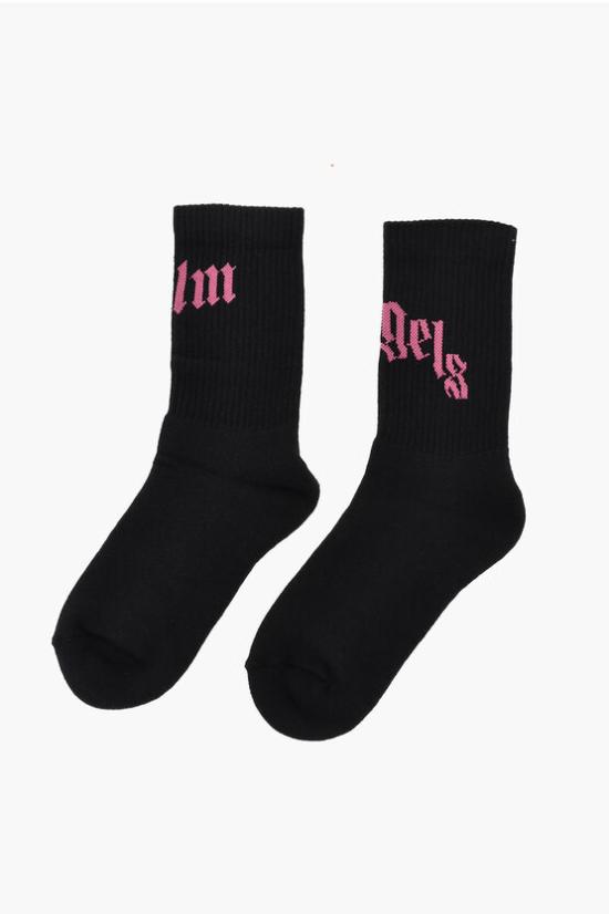  팜앤젤스 양말 PWRA00AS25FAB0011032 Black - PALM ANGELS