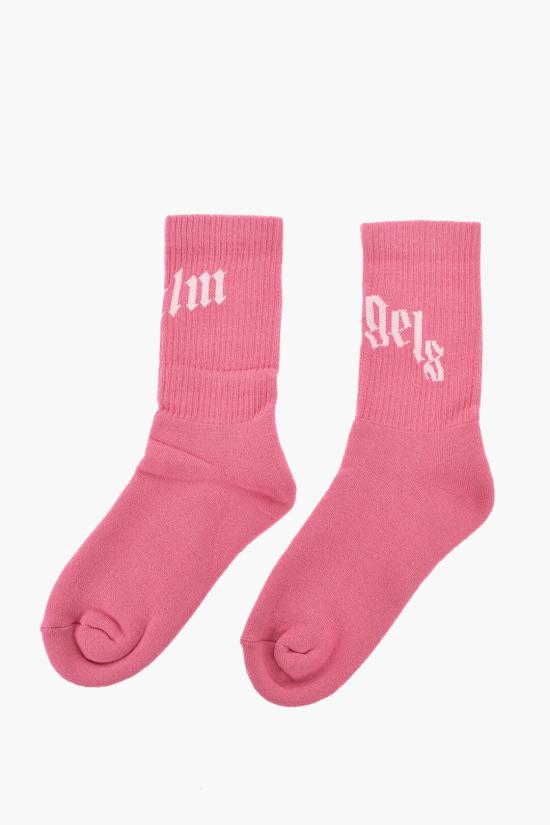  팜앤젤스 양말 PWRA00AS25FAB001323C Pink - PALM ANGELS