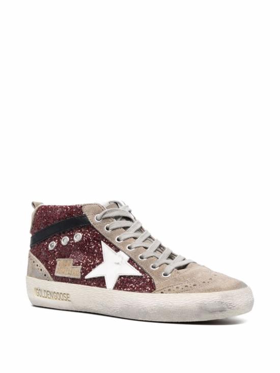 26SS 골든구스 미드 스타 스니커즈 GWF00122 F002626 81553 Burgundy - GOLDEN GOOSE