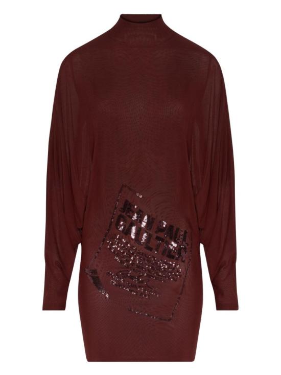 25FW 장 폴 고티에 미디 원피스 DR055 M001 28 Burgundy