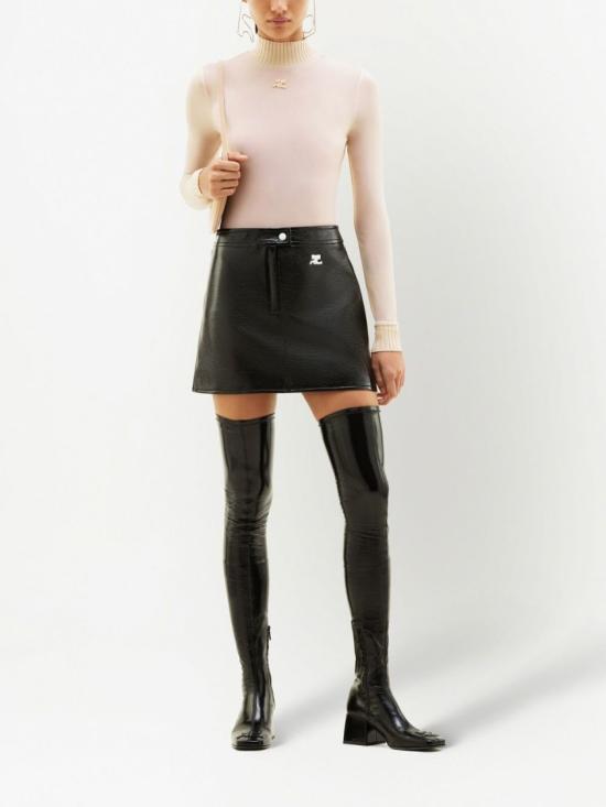 25FW 쿠레쥬 숏 스커트 PERCJU001VY0014 9999 Black - COURREGES