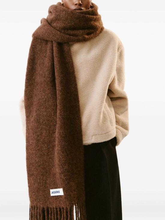25FW 자크뮈스 프린지 울 스카프 ACU00572 BOT4032 850 Brown - JACQUEMUS