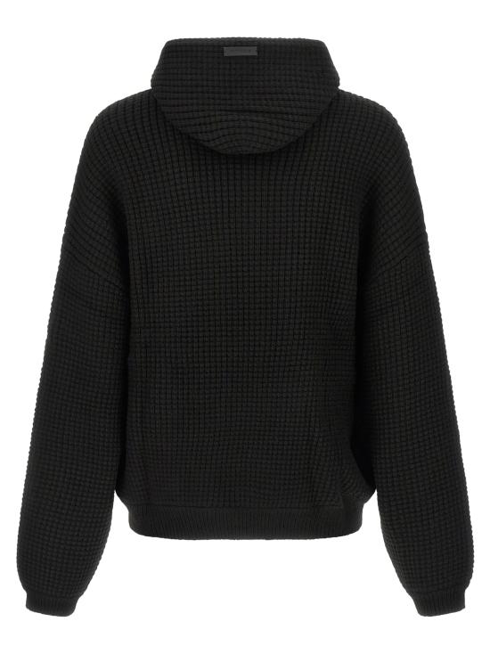 26SS 피어오브갓 헤비 와플 니트 90s 후드 티셔츠셔츠 192HO254361F VINTAGE BLACK DOM - FEAR OF GOD