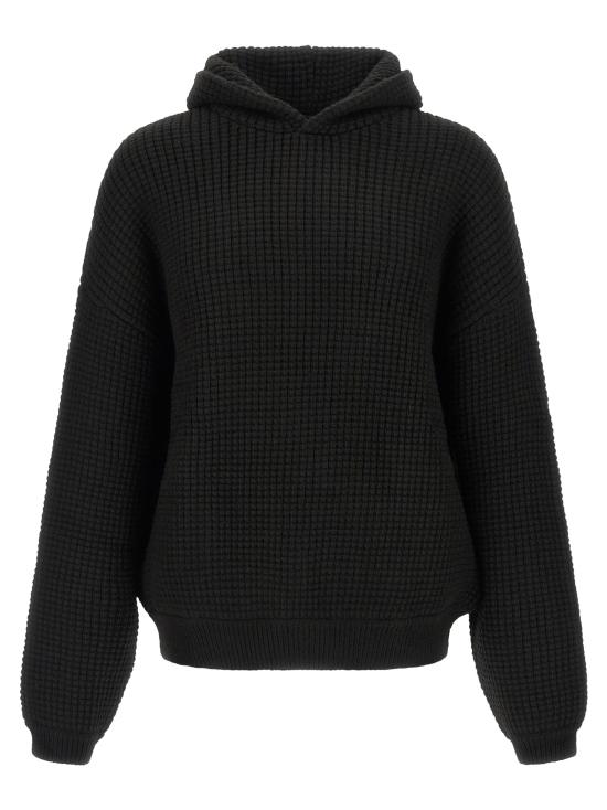 26SS 피어오브갓 헤비 와플 니트 90s 후드 티셔츠셔츠 192HO254361F VINTAGE BLACK DOM