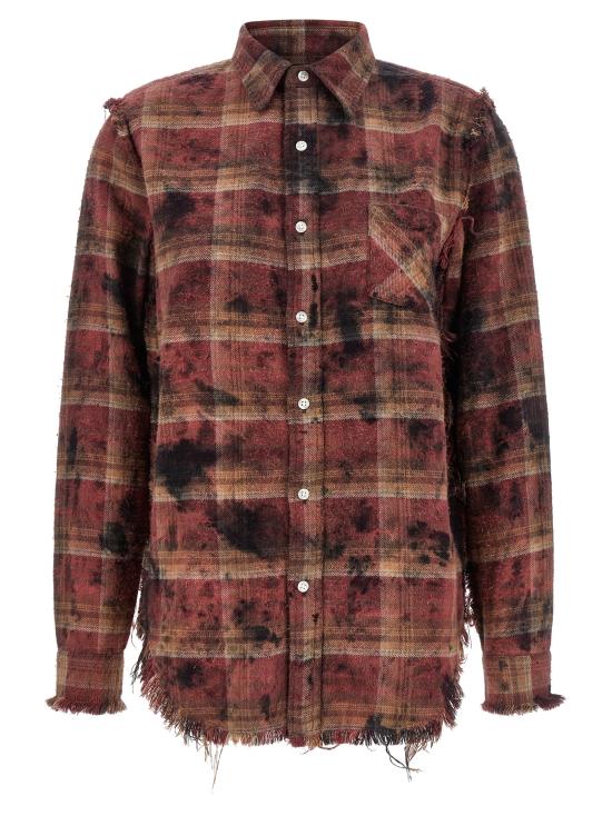 26SS 알13 블라우스 R13WR008R655BOVERDYEDPURPLEPLAID Red