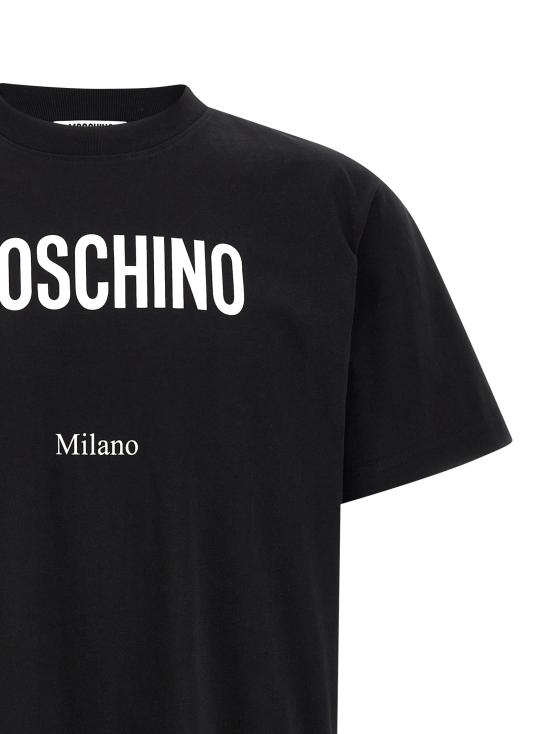 26SS 모스키노 반팔 티셔츠 V071302411555 White Black - MOSCHINO