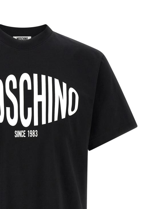 26SS 모스키노 반팔 티셔츠 A070202411555 White Black - MOSCHINO