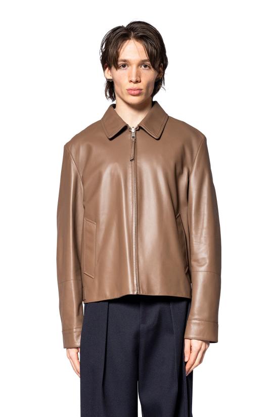 26SS 로에베 가죽 자켓 H526Y34 LAX3170 Dove Grey