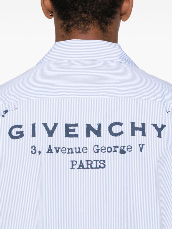 25FW 지방시 반팔 셔츠 BM616J123T 128 Blue - GIVENCHY