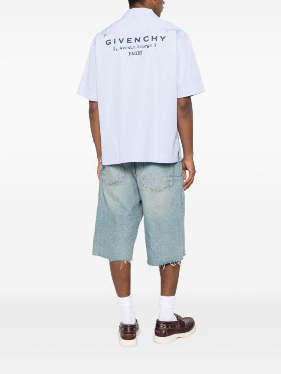 25FW 지방시 반팔 셔츠 BM616J123T 128 Blue - GIVENCHY