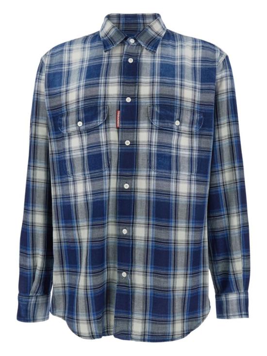 25FW 디스퀘어드2 긴팔 셔츠 S74DM0958 D35206 001F Blue