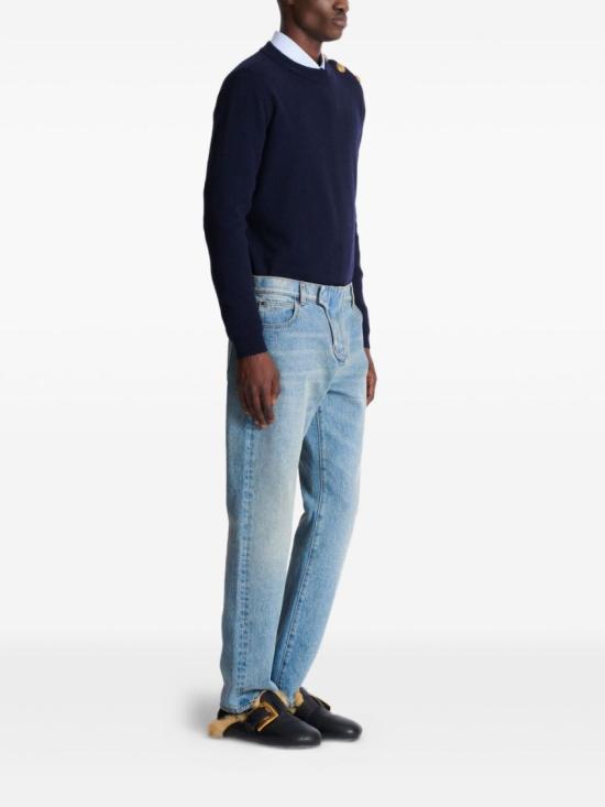 25FW 발망 데님 팬츠 FH1MI083DF81 6AW Blue - BALMAIN