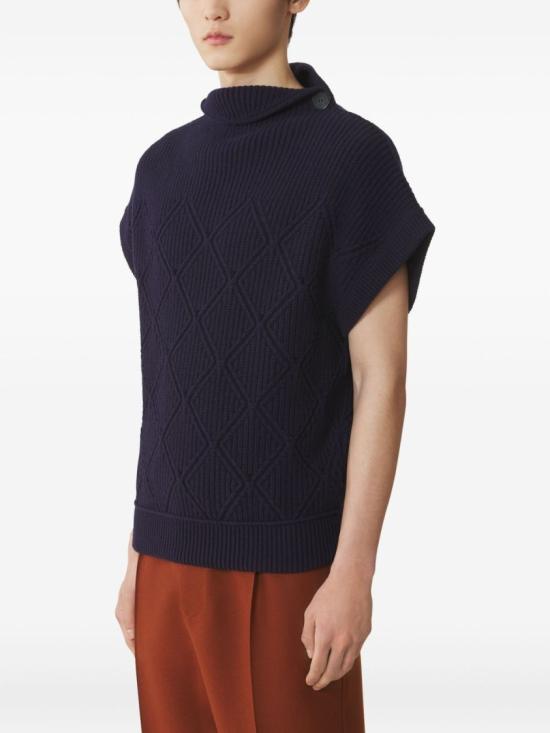 25FW 랑방 니트 베스트 RM PO0001 K066 H25 256 Blue - LANVIN