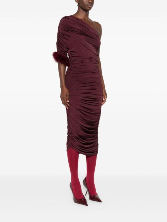 25FW 뮈글러 미디 원피스 25F3RO1788688 3020 Burgundy - MUGLER