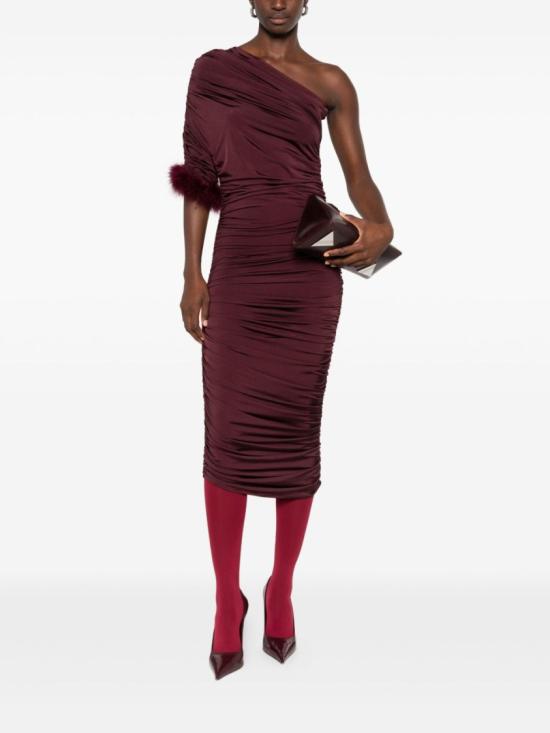 25FW 뮈글러 미디 원피스 25F3RO1788688 3020 Burgundy - MUGLER