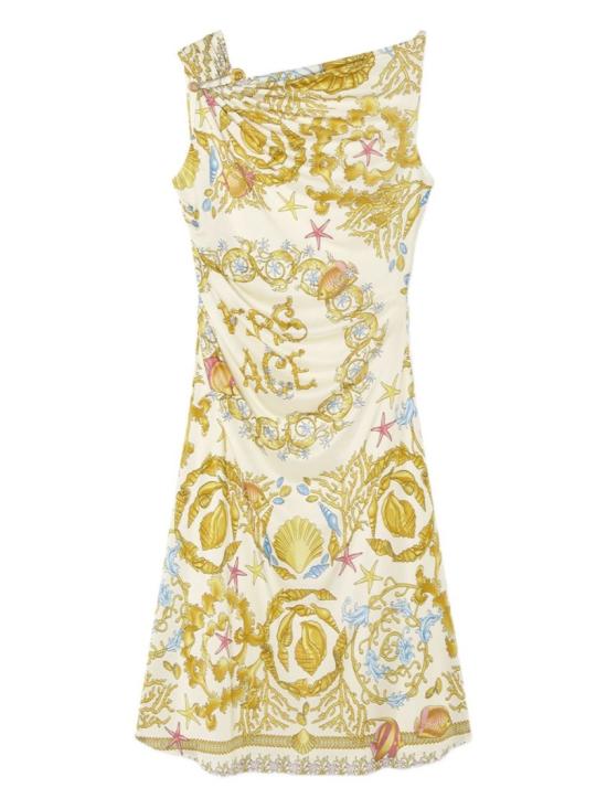 25FW 베르사체 미디 원피스 1020163 1A15210 5K640 Multicolor