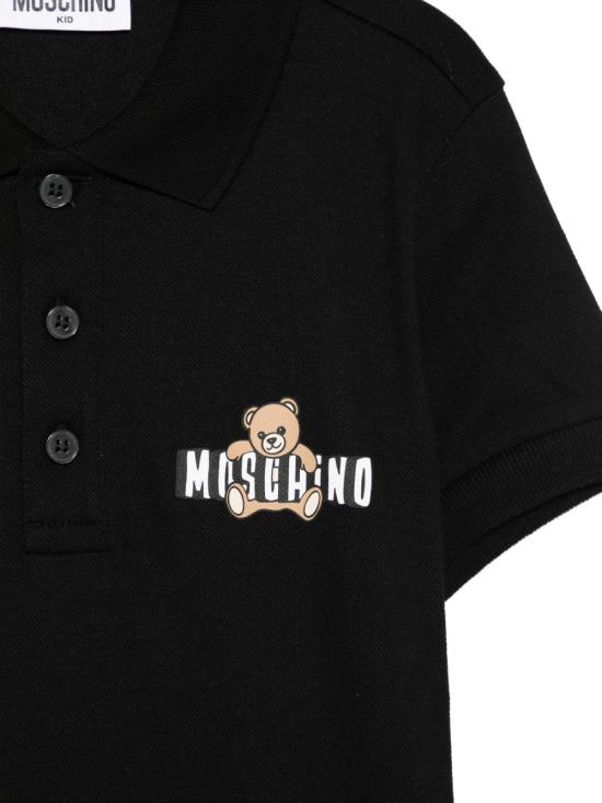 26SS [키즈] 모스키노 폴로 셔츠 HSM03Y LFA0960100 Black - MOSCHINO