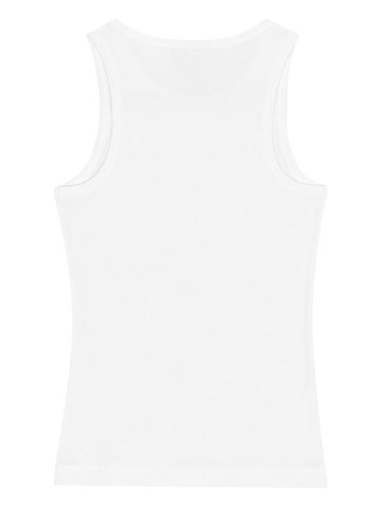 26SS 가니 소프트 코튼 립 탱크 탑 T3897 151 White - GANNI
