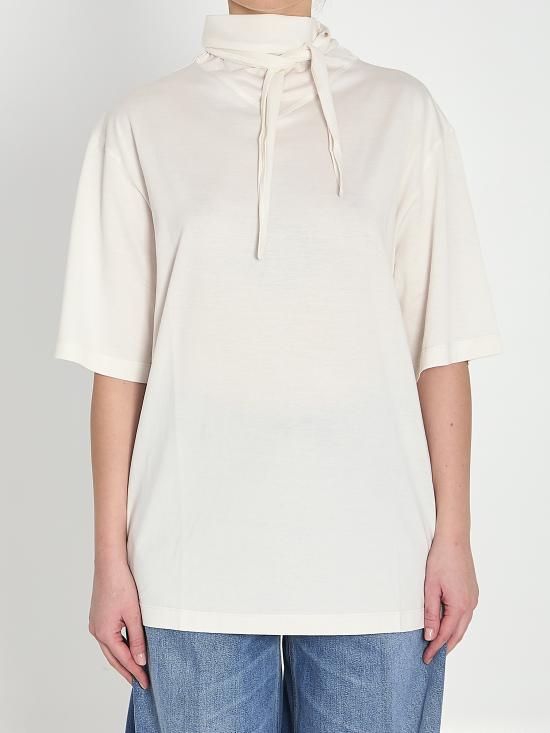 26SS 르메르 저지 숄더 티셔츠 TS0030LJ1018 WH048 WHITE