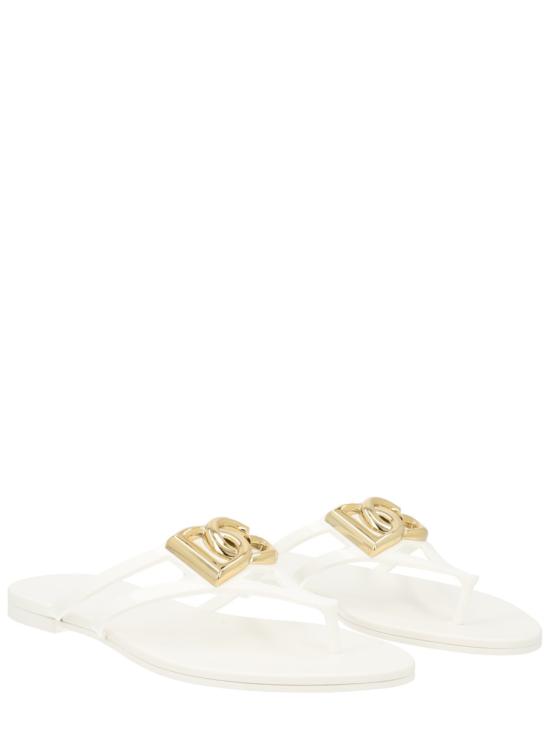 26SS 돌체앤가바나 러버 비치웨어 슬라이드 CW2418AY81780001 WHITE - DOLCE & GABBANA
