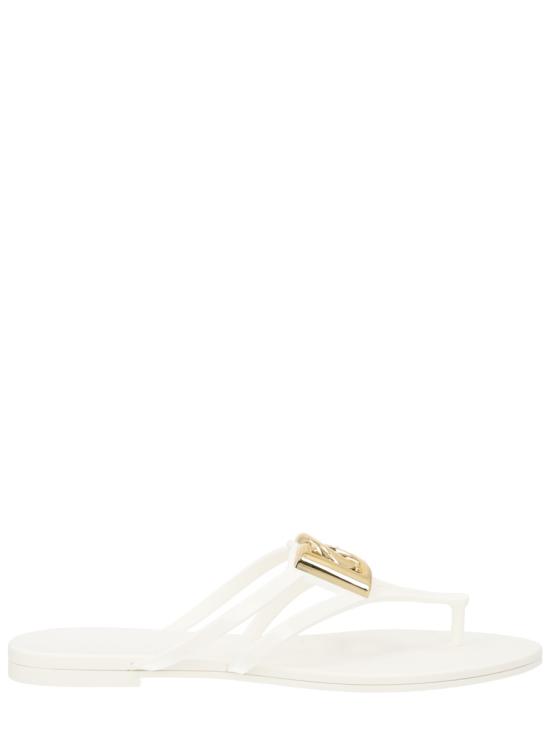 26SS 돌체앤가바나 러버 비치웨어 슬라이드 CW2418AY81780001 WHITE