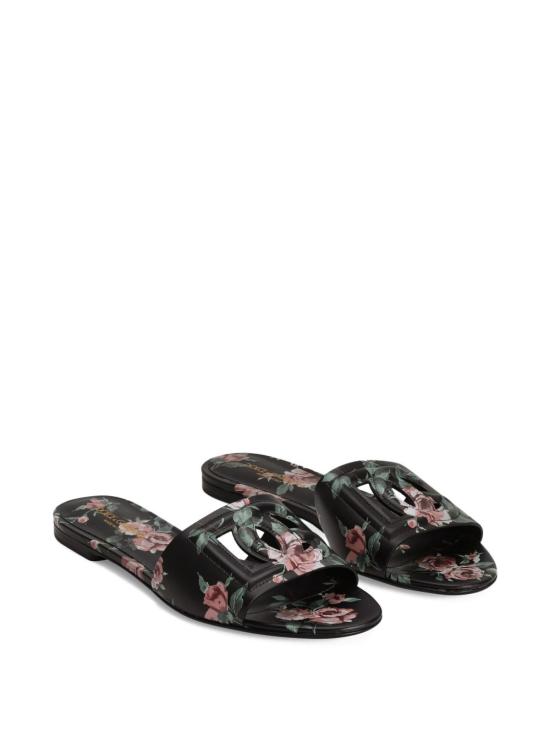 26SS 돌체앤가바나 카프스킨 플랫 슬리퍼 CQ0436AZ046HN5XQ BLACK - DOLCE & GABBANA