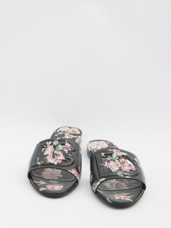 26SS 돌체앤가바나 카프스킨 플랫 슬리퍼 CQ0436AZ046HN5XQ BLACK - DOLCE & GABBANA