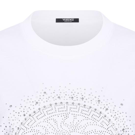 26SS 베르사체 반팔 티셔츠 10232061A172162W210 WHITE CRYSTAL - VERSACE