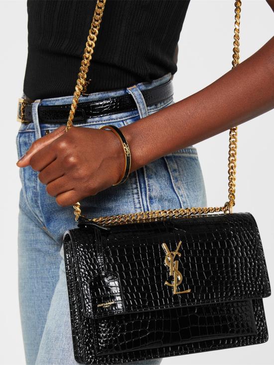 26SS 생로랑 팔찌 711618CJ52J1000 BLACK - SAINT LAURENT