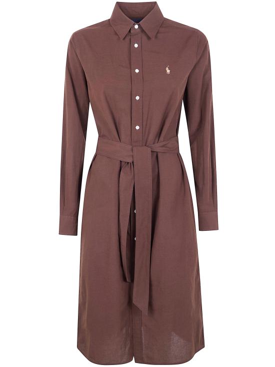 26SS 폴로 랄프로렌 미디 원피스 211A96346 003 BROWN - POLO RALPH LAUREN