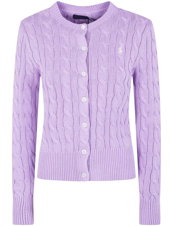 26SS 폴로 랄프로렌 폴로 자수 케이블 니트 가디건 211971868 506 PINK PURPLE - POLO RALPH LAUREN