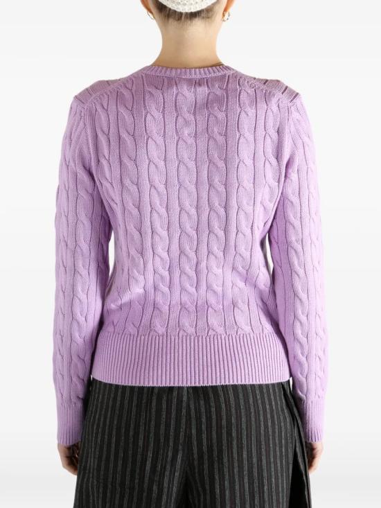 26SS 폴로 랄프로렌 폴로 자수 케이블 니트 가디건 211971868 506 PINK PURPLE - POLO RALPH LAUREN
