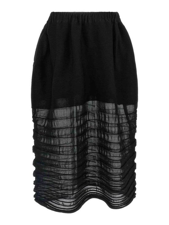 25FW 이세이 미야케 미디 스커트 IM58KG31115 Black - ISSEY MIYAKE