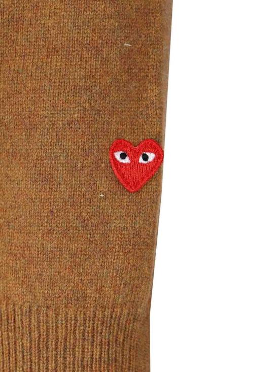 25FW 꼼데가르송 슬리브 스몰 하트 가디건 AXN0910513 Beige - COMME DES GARCONS