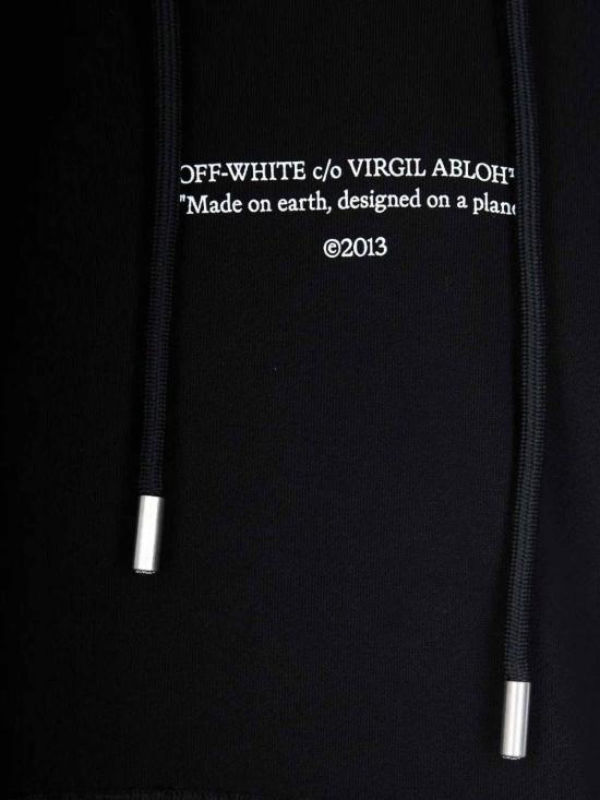 26FW 오프화이트 로고 프린트 캥거루 포켓 후드 티셔츠셔츠 OMBB085F25FLE0161001 - OFF WHITE