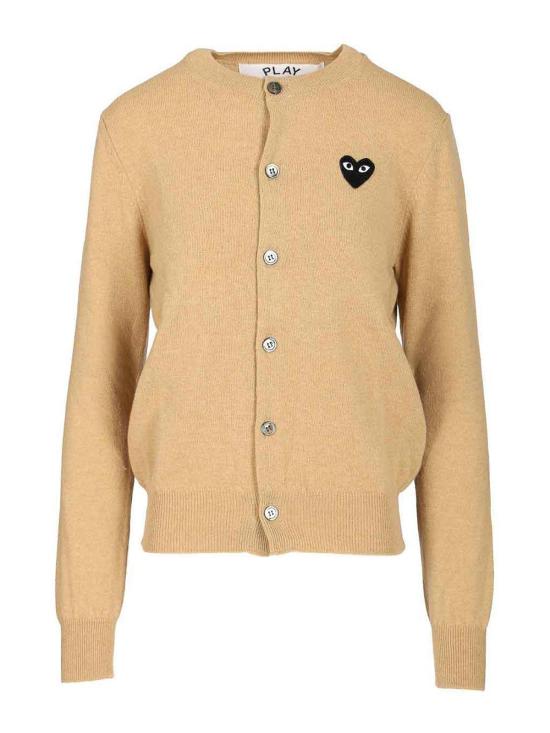 26FW 꼼데가르송 블랙 하트 니트 가디건 AXN0230513 BEIGE
