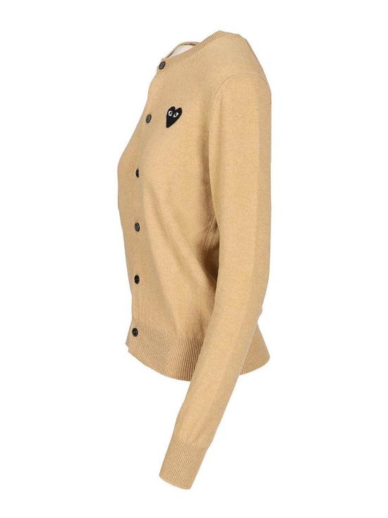 26FW 꼼데가르송 블랙 하트 니트 가디건 AXN0230513 BEIGE - COMME DES GARCONS