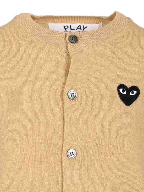 26FW 꼼데가르송 블랙 하트 니트 가디건 AXN0230513 BEIGE - COMME DES GARCONS