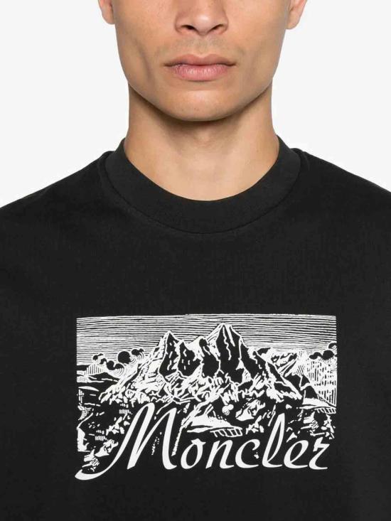 25FW 몽클레어 마운틴 로고 티셔츠 K20918C0003189AUG998 Black - MONCLER