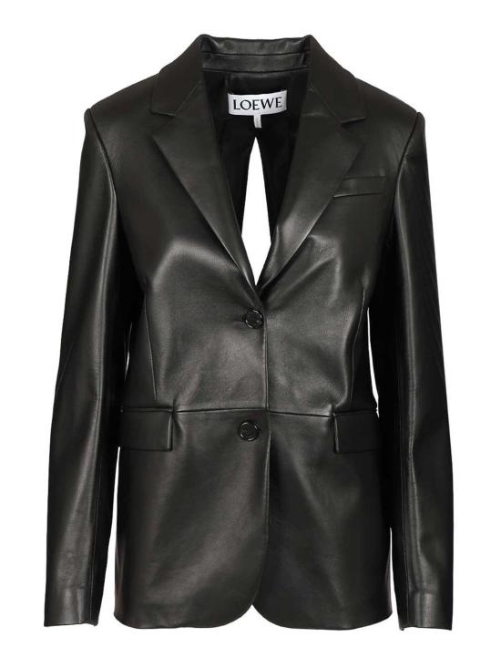 25FW 로에베 가죽 자켓 S359Y19LAK1100 Black